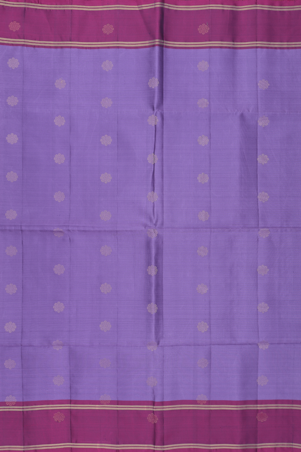 Soft Silk Saree In Dusty Purple With Floral Buttas