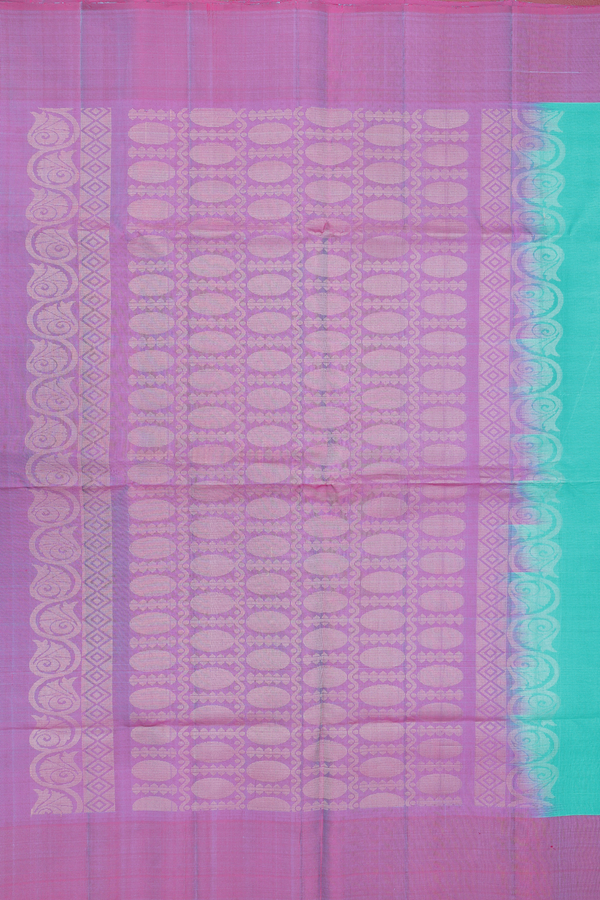 Soft Silk Saree In Tiffany Blue With Floral Motifs