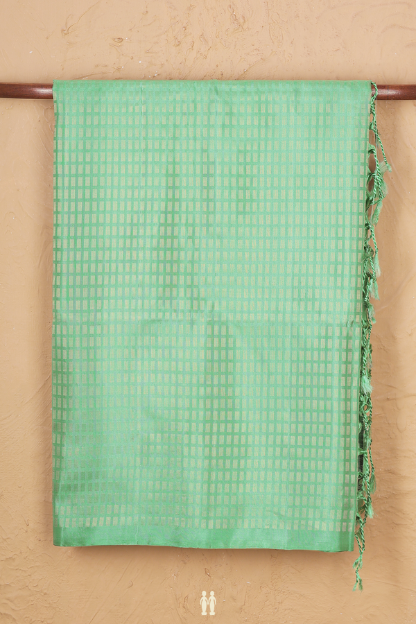 Soft Silk Saree In Mint Green With Brocade Design