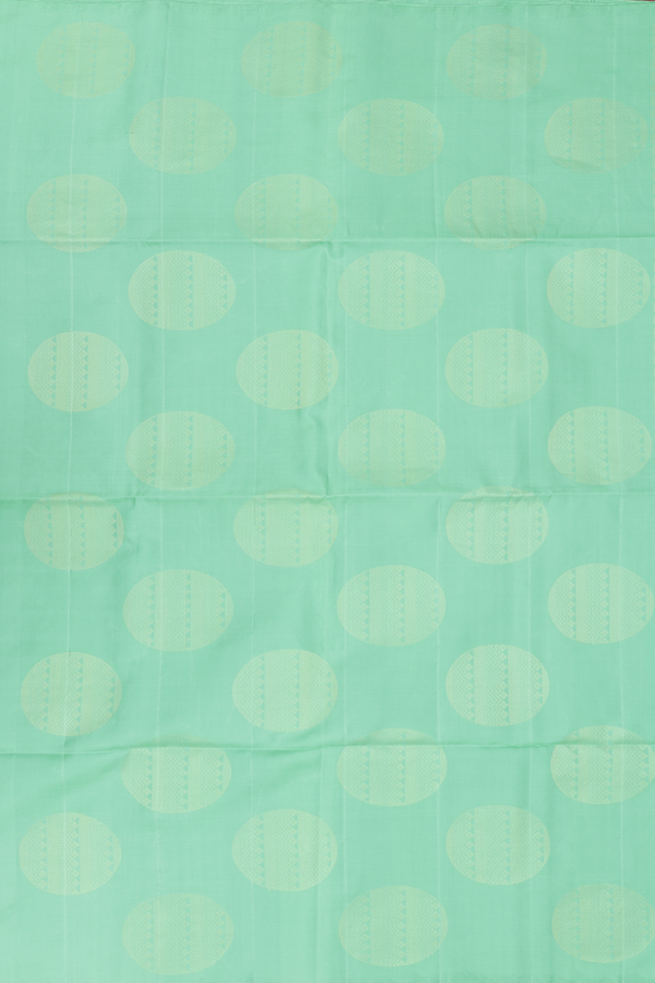 Soft Silk Saree In Mint Green With Brocade Design