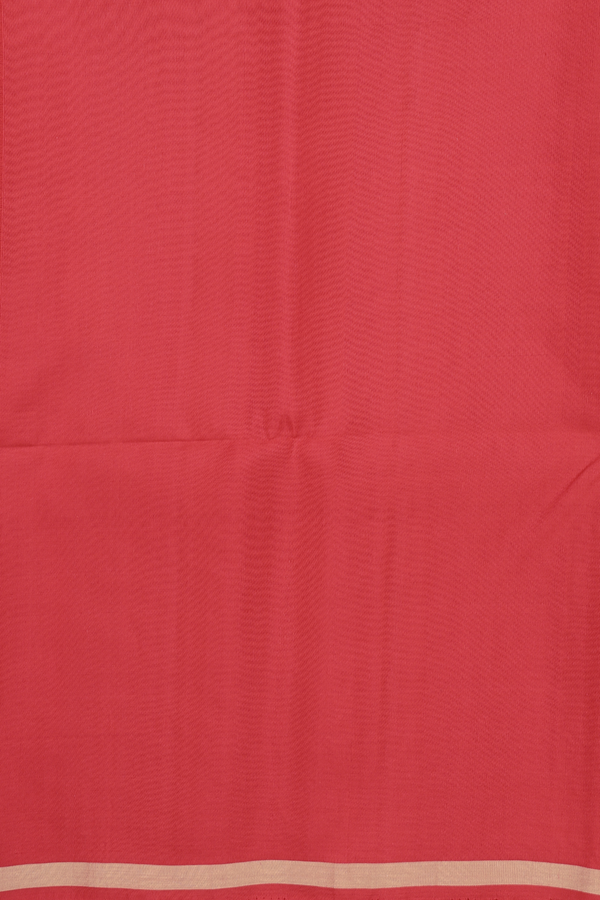 Soft Silk Saree In Scarlet Red With Stripes Design
