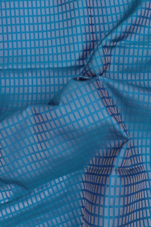 Soft Silk Saree In Teal Blue With Brocade Design