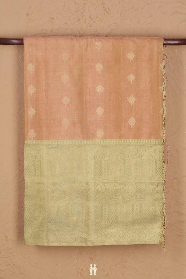 Soft Silk Saree In Dusty Rose With Floral Buttas