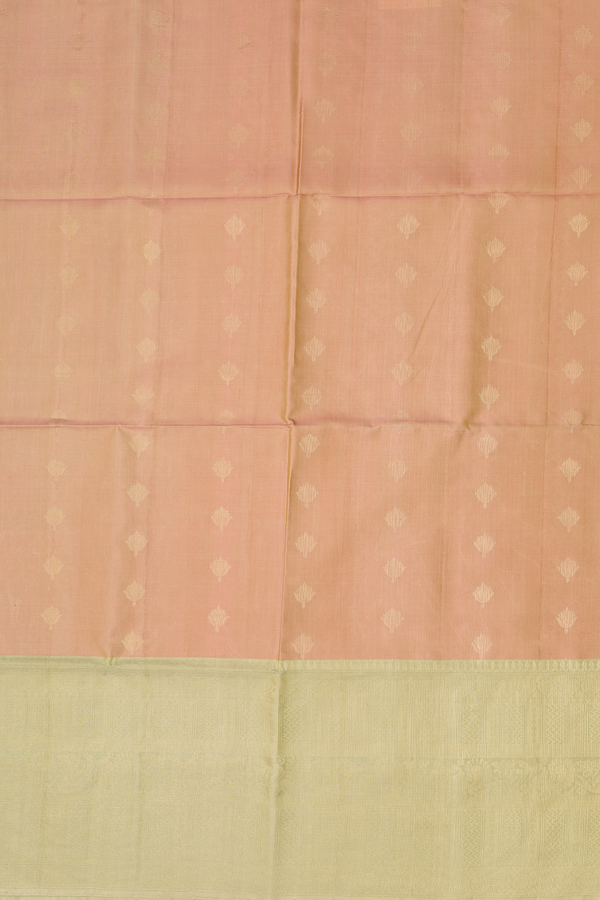 Soft Silk Saree In Dusty Rose With Floral Buttas