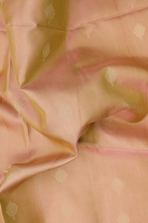 Soft Silk Saree In Dusty Rose With Floral Buttas