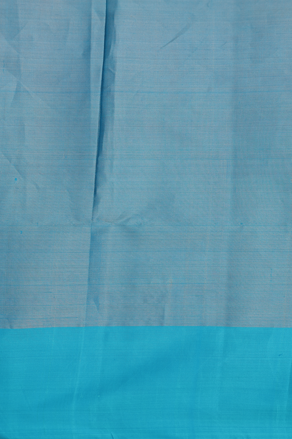 Soft Silk Saree In Tissue Blue With Zari Border