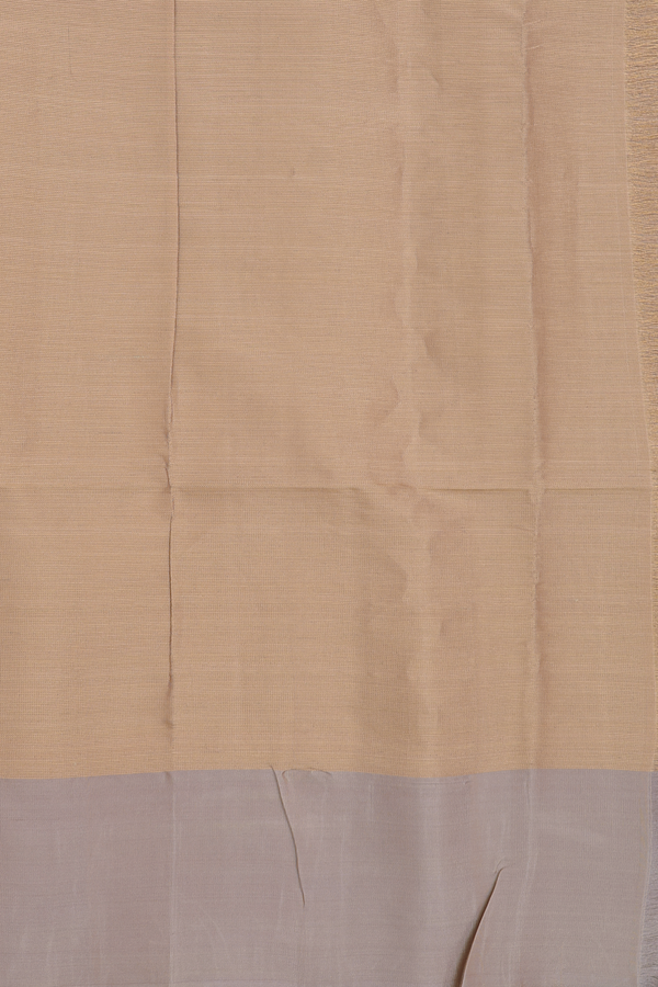 Soft Silk Saree In Tissue Light Brown With Zari Border
