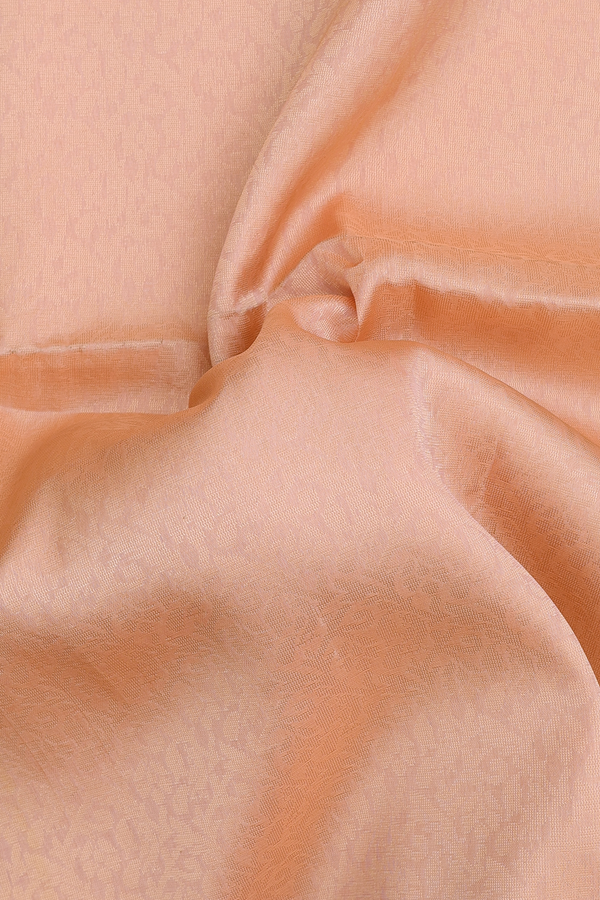 Soft Silk Saree In Light Orange With Brocade Design