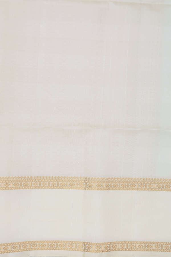 Soft Silk Saree In Blue And Cream With Checks Design