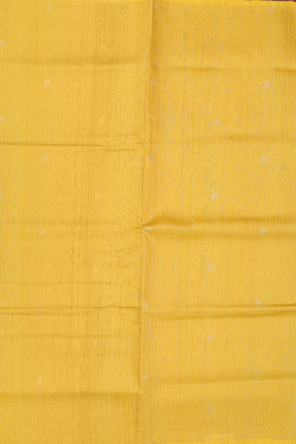 Raw Silk Saree In Yellow With Zari Buttas