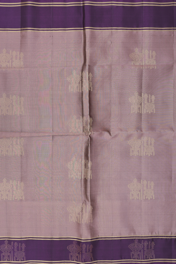 Soft Silk Saree In Dusty Brown With Zari Motifs