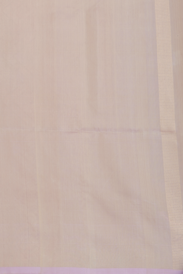 Raw Silk Saree In Grey With Stripes Along Buttas
