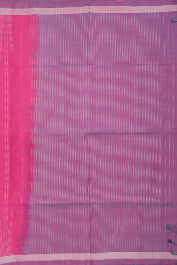 Soft Silk Saree In Rani Pink With Stripes Design