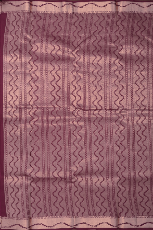 Kanchipuram Silk Saree In Berry Purple With Zari Border