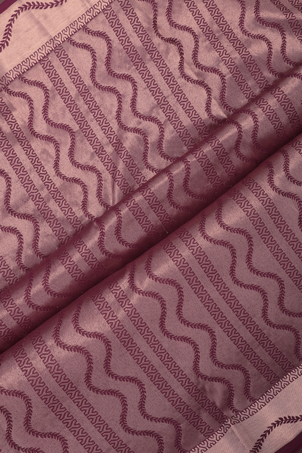 Kanchipuram Silk Saree In Berry Purple With Zari Border