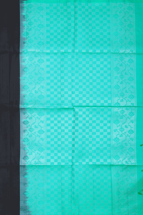 Soft Silk Saree In Black With Allover Design