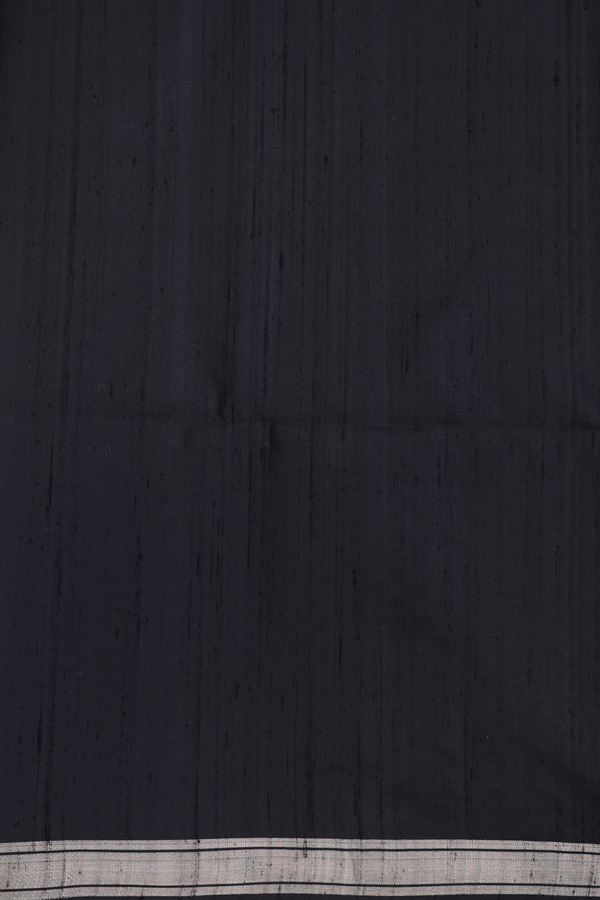 Soft Silk Saree In Black With Zari Buttis
