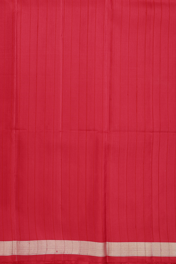 Soft Silk Saree In Crimson Red With Stripes Design