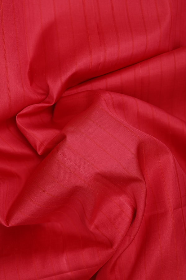 Soft Silk Saree In Crimson Red With Stripes Design
