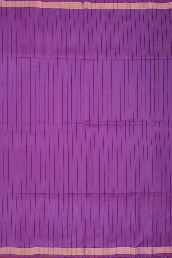 Soft Silk Saree In Purple With Stripes Design
