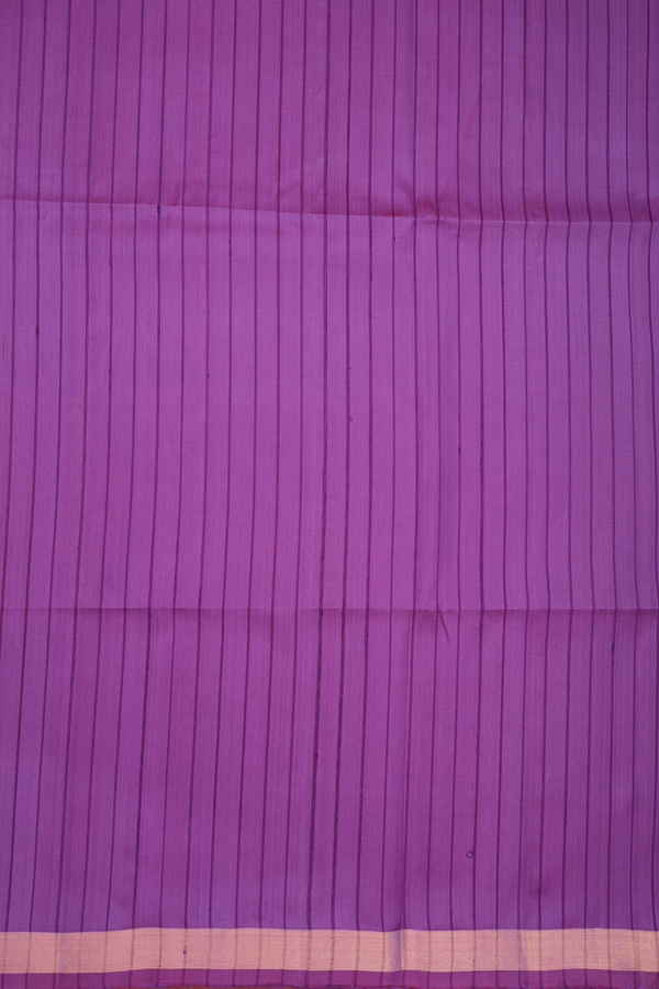 Soft Silk Saree In Purple With Stripes Design
