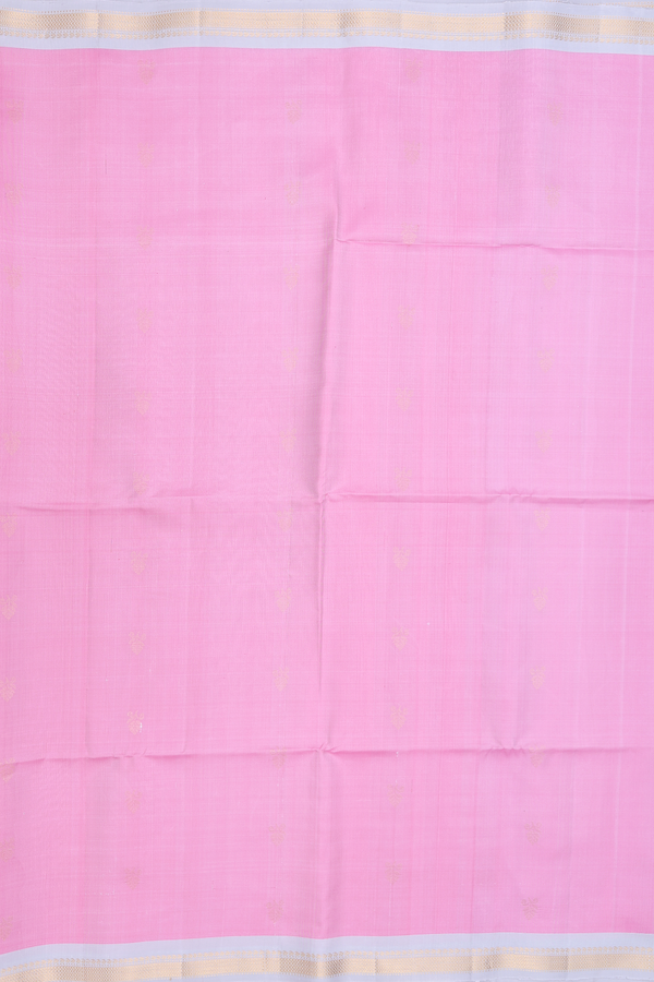 Soft Silk Saree In Pink With Zari Buttas