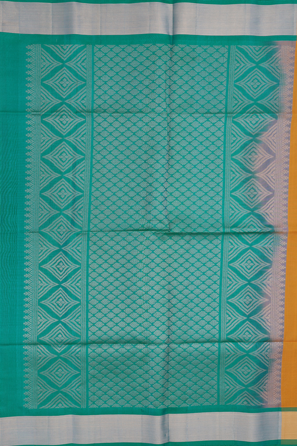 Soft Silk Saree In Royal Orange With Floral Buttas