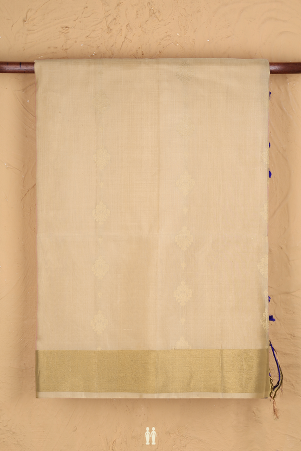 Soft Silk Saree In Biscuit Color With Zari Buttas