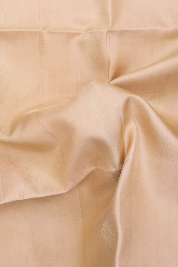Soft Silk Saree In Biscuit Color With Zari Buttas