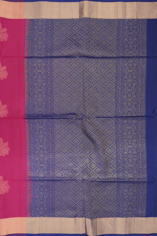 Soft Silk Saree In Magenta With Floral Motifs
