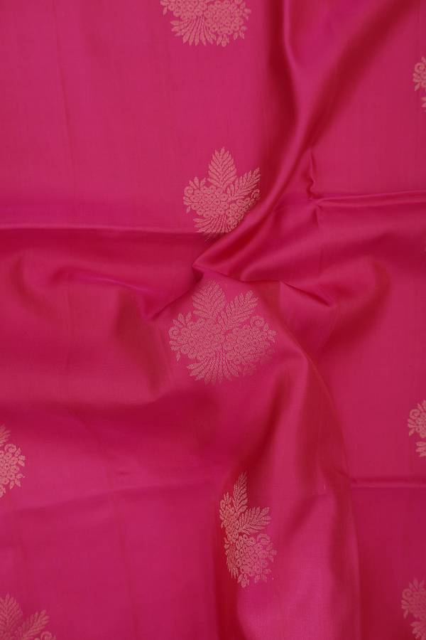Soft Silk Saree In Magenta With Floral Motifs