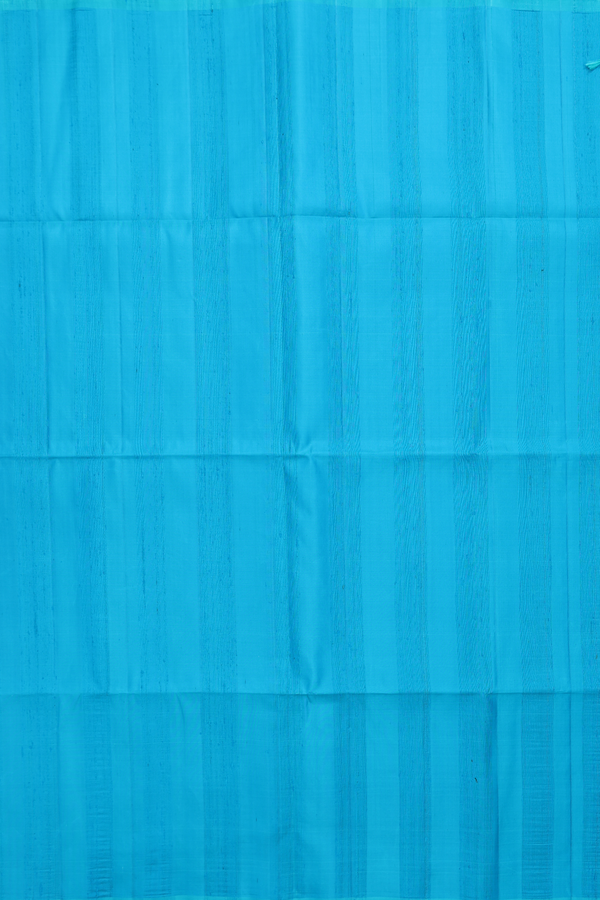 Soft Silk Saree In Peacock Blue With Plain