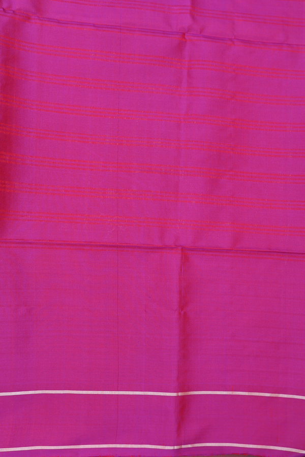 Soft Silk Saree In Royal Orange With Stripes Design