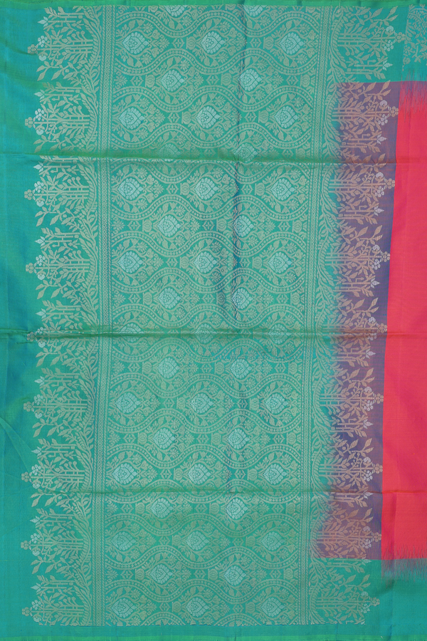 Soft Silk Saree In Rani Pink With Zari Buttas