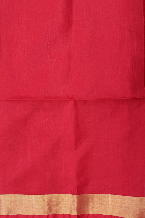 Soft Silk Saree In Bright Orange With Zari Buttas