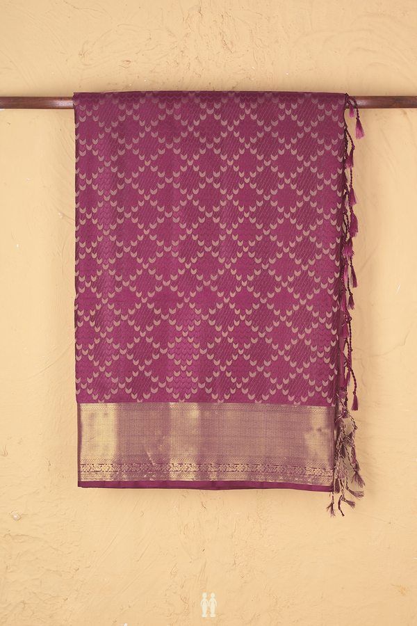 Soft Silk Saree In Grape Purple With Diamond Design
