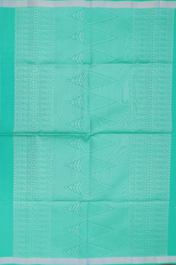 Soft Silk Saree In Aqua Green With Elephant Motifs