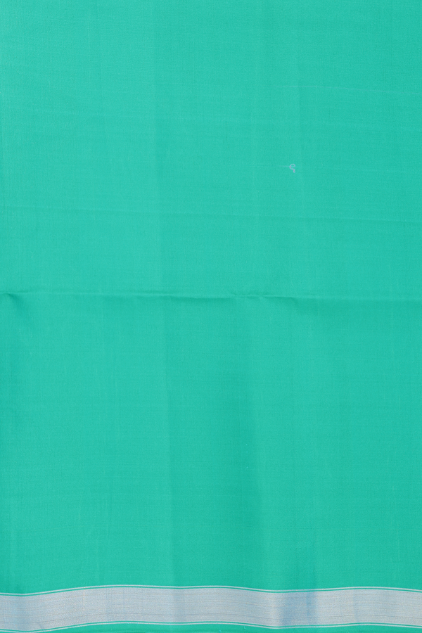 Soft Silk Saree In Aqua Green With Elephant Motifs