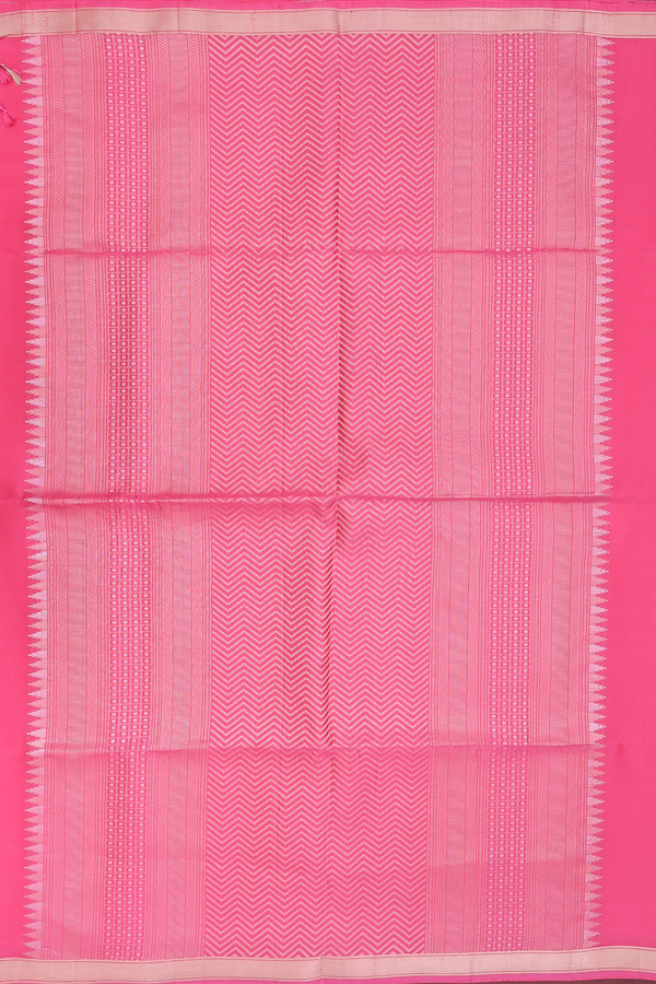 Soft Silk Saree In Pink With Floral Motifs