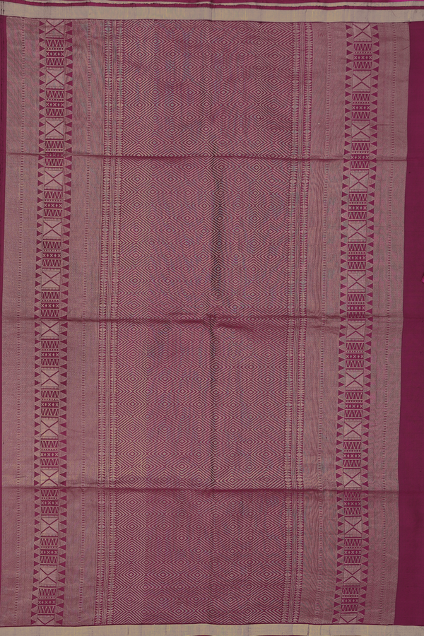 Soft Silk Saree In Berry Purple With Stripes Design
