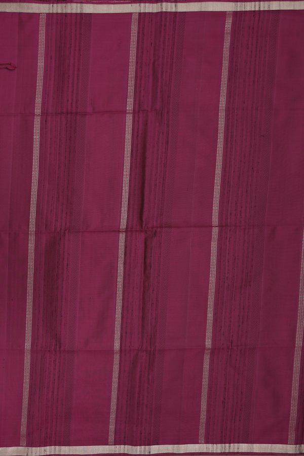 Soft Silk Saree In Berry Purple With Stripes Design