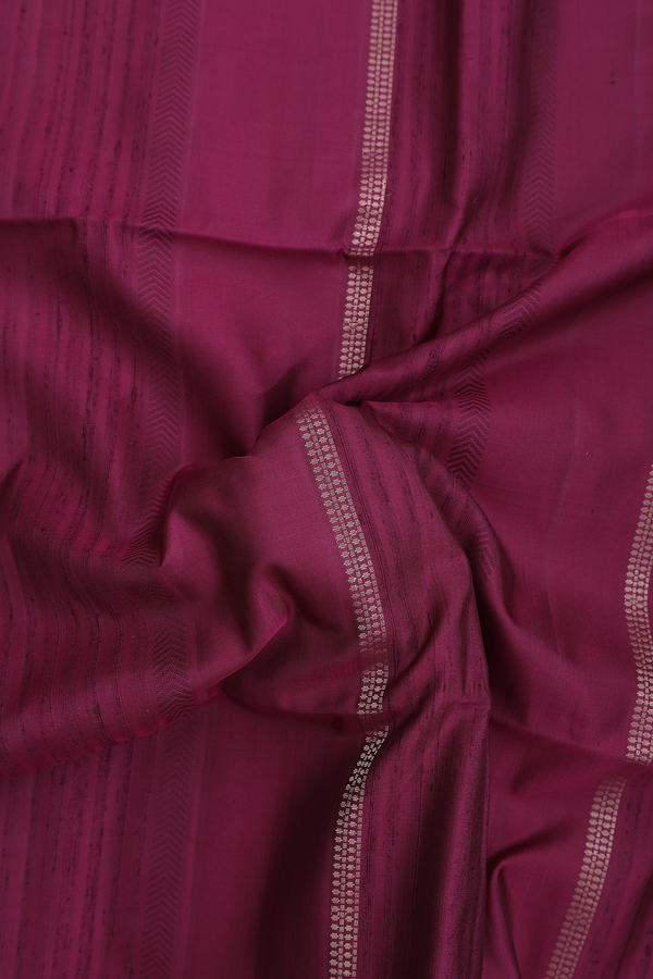 Soft Silk Saree In Berry Purple With Stripes Design