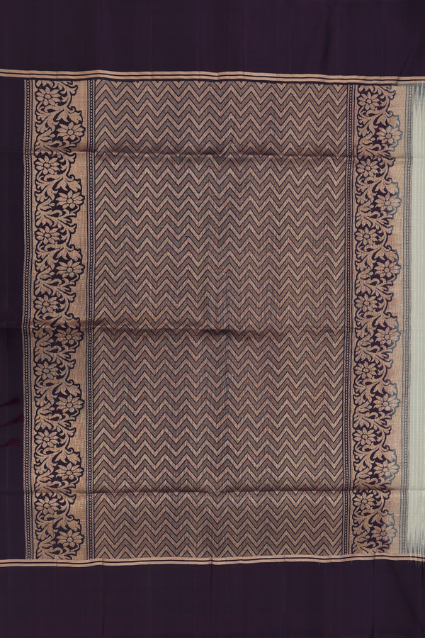 Soft Silk Saree In Moss Green With Stripes Design