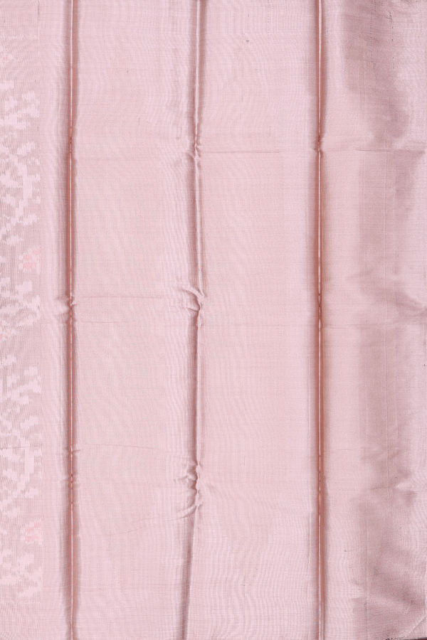 Kanchipuram Silk Saree In Rose Beige Tissue With Floral Design