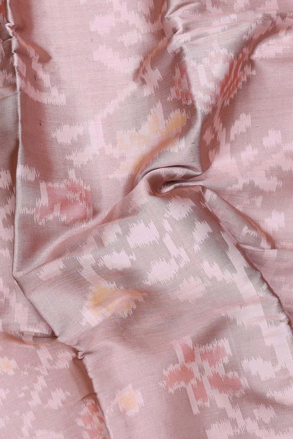 Kanchipuram Silk Saree In Rose Beige Tissue With Floral Design