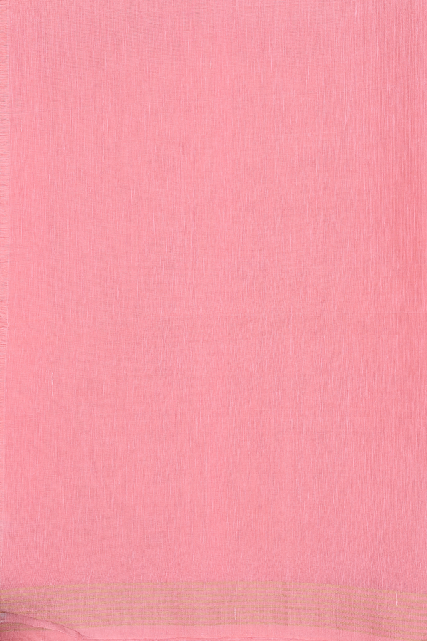 Soft Silk Organza Saree In Peach Pink With Floral Buttas