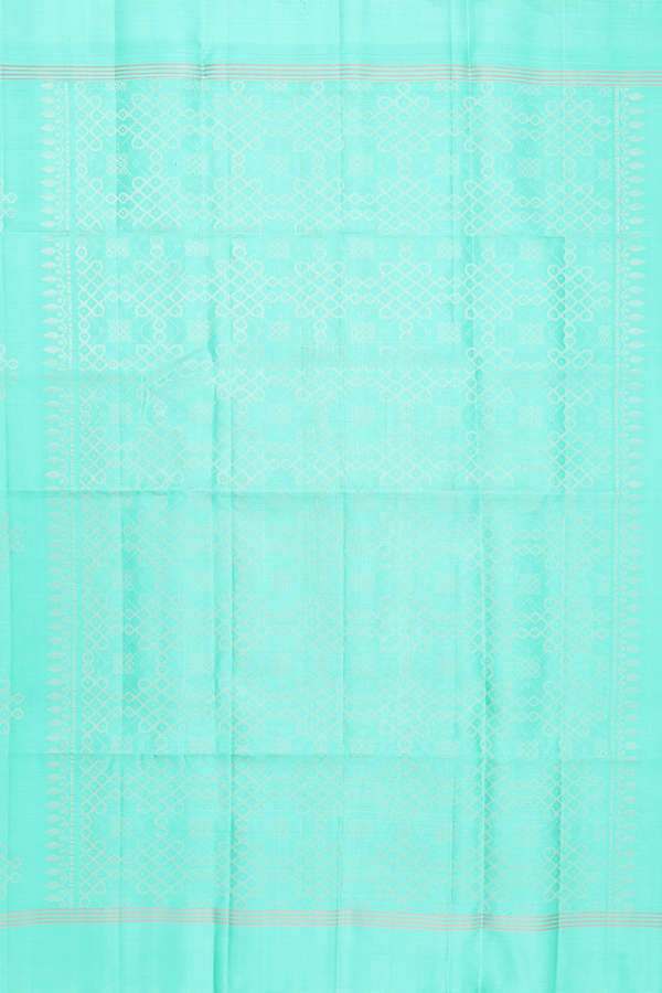 Soft Silk Saree In Tiffany Blue With Zari Motifs
