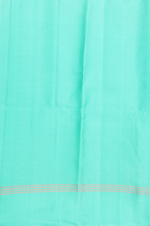 Soft Silk Saree In Tiffany Blue With Zari Motifs