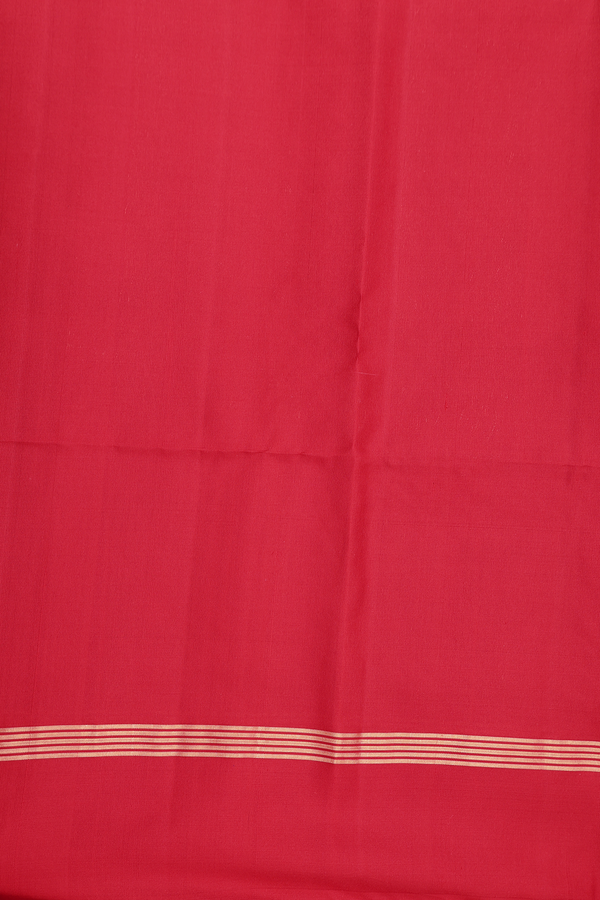 Soft Silk Saree In Scarlet Red With Zari Motifs