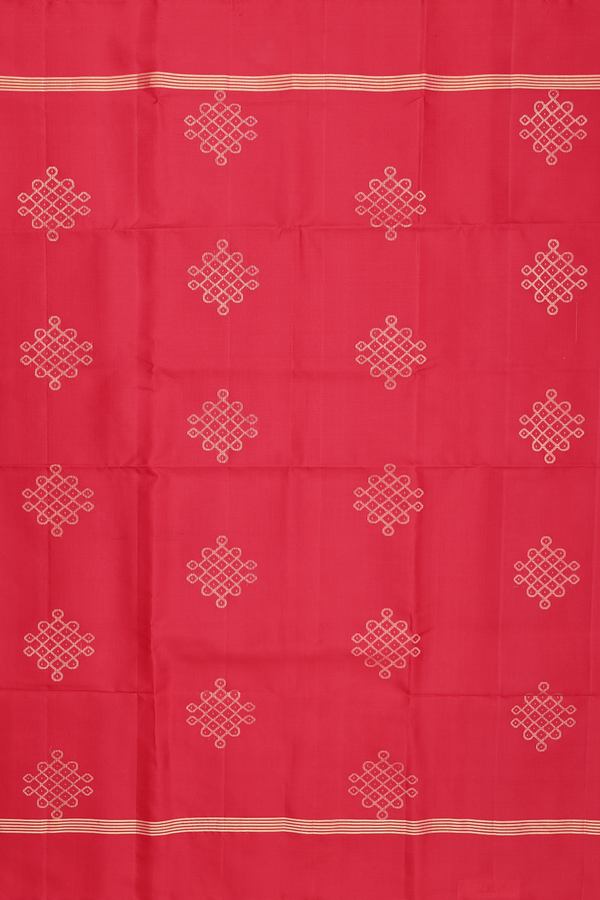 Soft Silk Saree In Scarlet Red With Zari Motifs